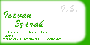istvan szirak business card