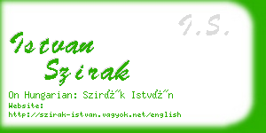 istvan szirak business card